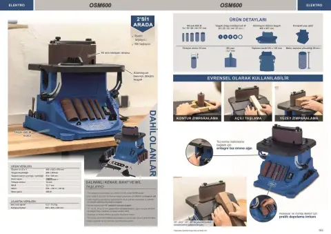 SCHEPPACH OSM600 SALINIMLI SİLİNDİRİK ZIMPARA