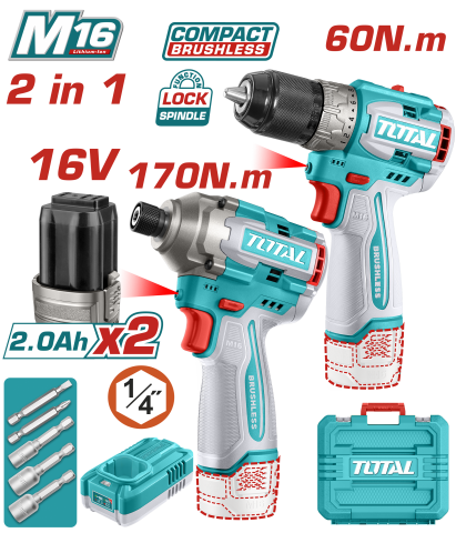 Total AVANTAJ SET - 16V MATKAP VE DARBELİ VİDALAMA TOSLI240968E