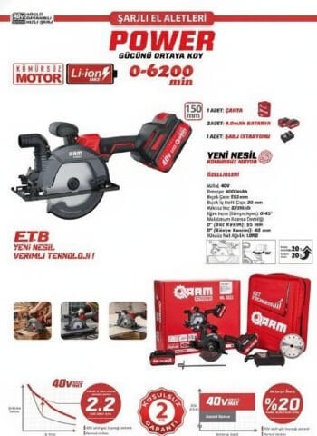 ARM Strong  4OV Şarjlı Daire Testere Sunta Kesme 40-153