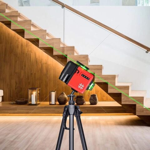 Shijing Tools E805 12(3D) Çizgi Lazer Çantalı Çift Akülü+Tripod Hediyeli