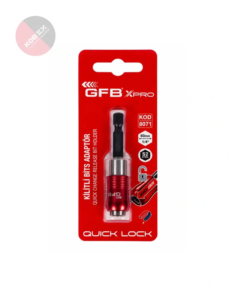 GFB 8071 XPRO 60 mm Manyetik Bits Uzatma Adaptörü Kilitli
