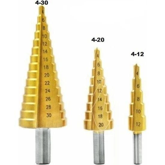 Cmc 3 Lü Kademeli Panç Matkap Ucu Seti 4-32 mm