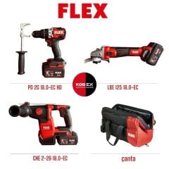 FLEX 3'LÜ SET MANDRENLİ VİDALAMA,KIRICI DELİCİ,TAŞLAMA MAKİNASI