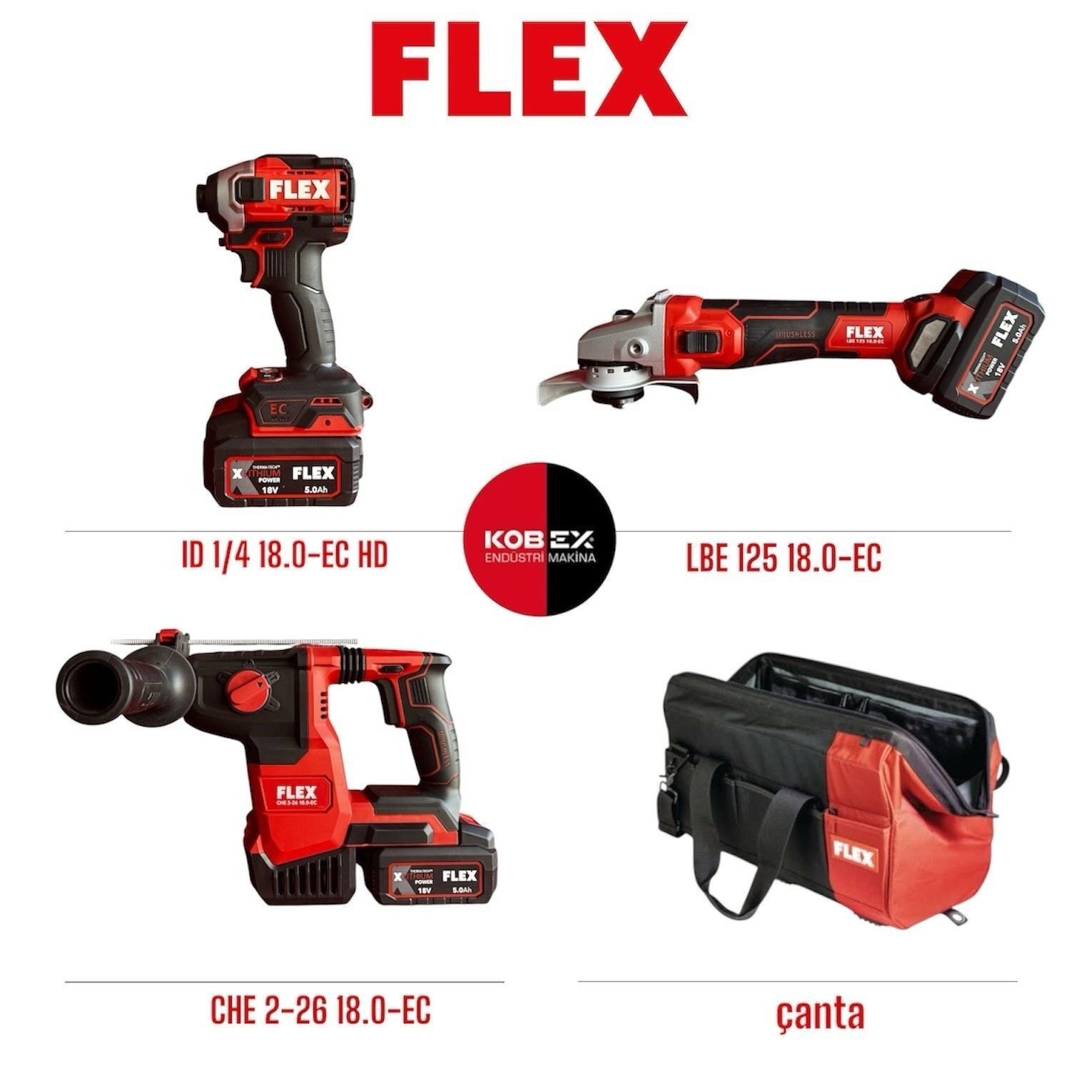 FLEX 3'LÜ SET TORKLU VİDALAMA,KIRICI DELİCİ,TAŞLAMA MAKİNASI