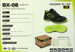 BAYMAX GOLDEN BX-08 ARMOR BAĞCIKLI (S1) İŞ GÜVENLİK AYAKKABISI 42